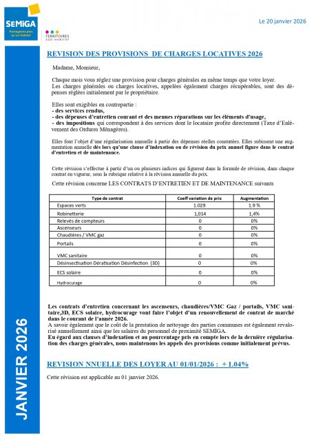 R�visions Provisions Loyers Annuels 2026 Photo